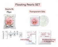 75 Floating White Pearls - Large Sizes - Fills 1 Gallon of the Transparent Water Gels for the Floating Effect- With Exclusive Measured Prep Bags - Option: 3 Submersible Fairy Lights Strings