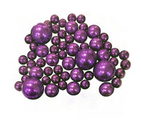 75 Floating Purple Plum Pearls Large Sizes- Option of 3 Submersible Fairy Lights Strings Hidable Submersible Batteries- 1 Gallon of Transparent Water Gels for Vases