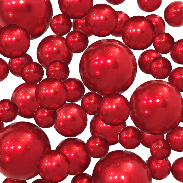 75 Floating Red Pearls-Shiny-Jumbo Sizes-1 Pk Fills 1 Gallon of Gels for Floating Effect-With Measured Gels Kit - Option 3 Fairy Lights - Vase Decorations