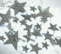 50 Floating Silver Stars Glitter-Fills Gallons for Your Vases With Transparent Floating Gels Kit+Option of Submersible Fairy Lights-Stunning Vase Decorations