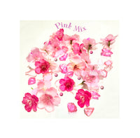 60 Floating Pink Cherry Blossoms Flowers, Matching Pebbles, and Pearls- Fills 1 Gallon of the Transparent Water Gels for your Vases- With Measured Prep Bag- Option of 3 Submersible Fairy Lights Strings