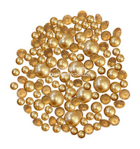 100 Floating Gold Pearls with Gold Sparkling Gems- Large Sizes- Option of 6 White or Warm White Submersible Fairy Lights Strings Hidable Submersible Batteries- Fills 2 Gallons for your Vases